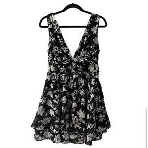 Abercrombie & Fitch Black and White Floral Mini Dress